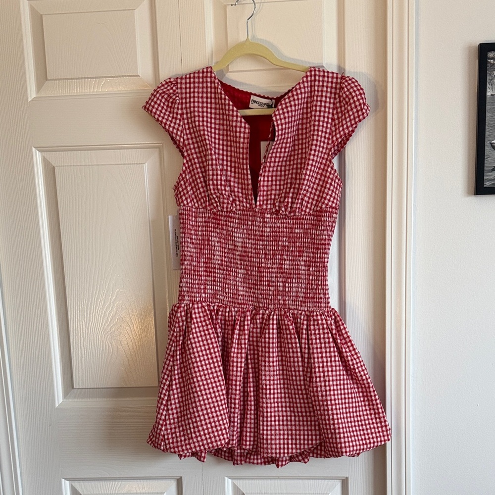 NWT Size 8 Princess Polly ladybug Red Gingham Dress